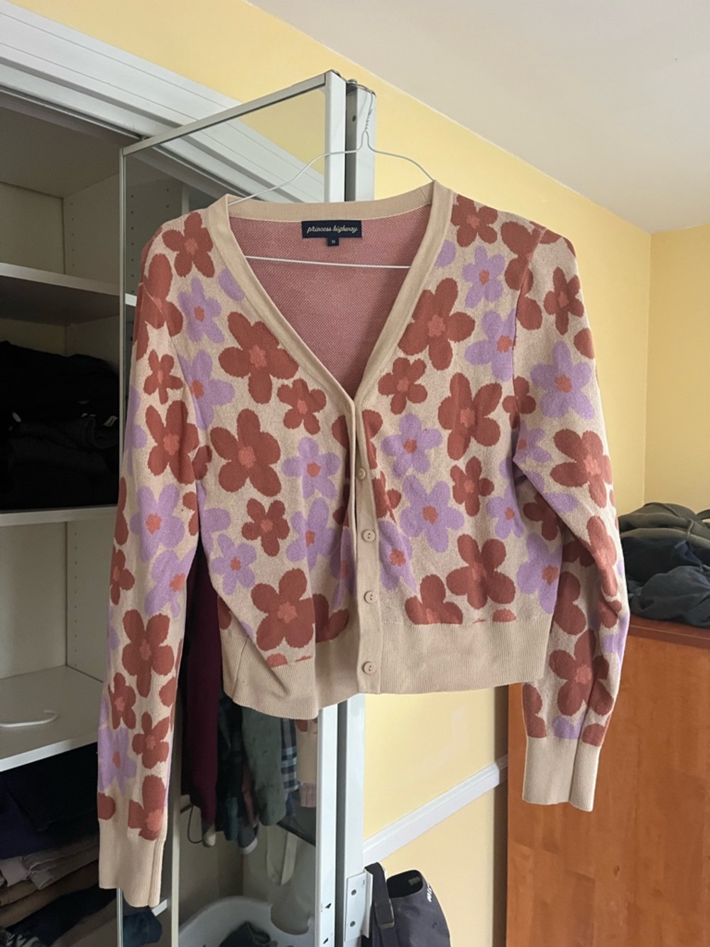 Princess Highway Floral V-Neck Button Cardigan Sweater